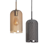 Lampa wisząca szklana szara E27 Abruzzo Slendore