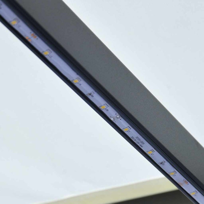 Ręcznie zwijana markiza z LED, 300 x 250 cm, kremowa