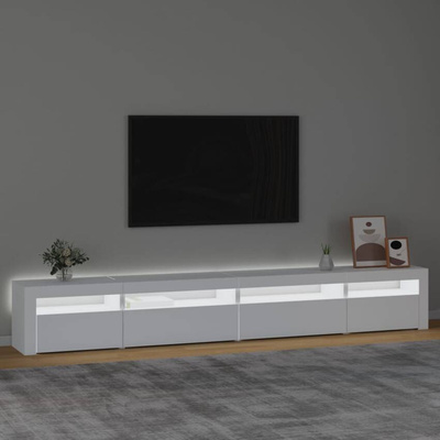 vidaXL Szafka pod TV z oświetleniem LED, biała, 270x35x40 cm