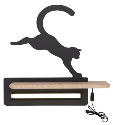 Lampka kinkiet półeczka LED 5W Cat Kids czarny Candellux 21-84439