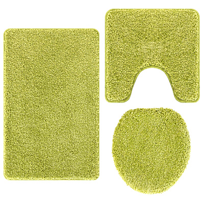 Zestaw mat łazienkowych antypoślizgowych 3 pcs Zielony PP