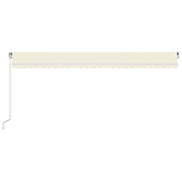 Ręcznie zwijana markiza z LED, 600x350 cm, kremowa