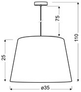 Lampa wisząca z abażurem Americano szara pojedyncza do salonu