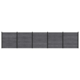 Zestaw ogrodzeniowy 5 szt. 872 x 186 cm WPC i aluminium Szary