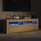 vidaXL Szafka pod TV z oświetleniem LED, dąb sonoma, 120x35x40 cm