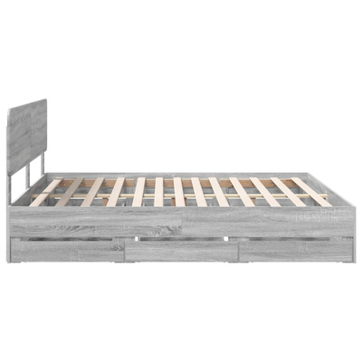 Ramka łóżka Szary Sonoma 200 x 200 cm Drewno inżynieryjne