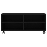 vidaXL Szafka pod TV, czarna, 90x35x35 cm, materiał drewnopochodny