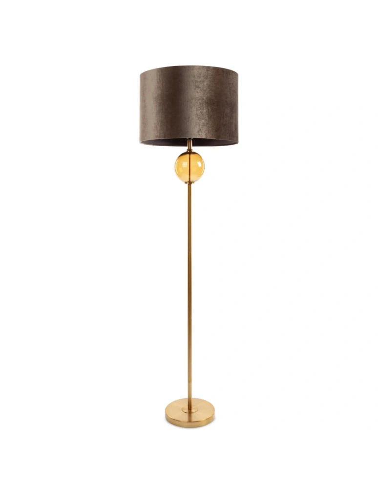 Lampa podłogowa LEONA brązowy E27 100W złota