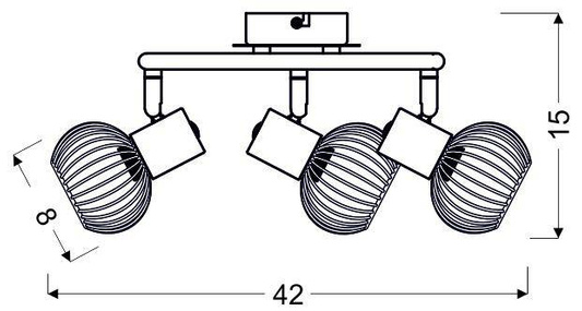 Lampa sufitowa spirala 3X40W E14 czarny/chrom OSLO 98-61867