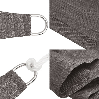 Żagiel przeciwsłoneczny, 160 g/m?, antracytowy, 3x4x4 m, HDPE