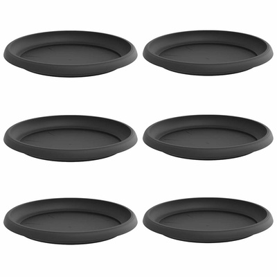 Okrągły Talerzyk Kwiatowy 6 pcs Czarny ? 14 x 2 cm
