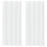 Firany Voile z zasłonami 2 pcs Biały 245 x 140 cm Poliester