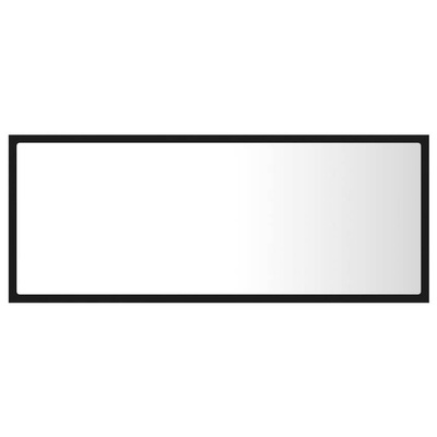 vidaXL Lustro łazienkowe z LED, czarne, 100x8,5x37 cm, akryl