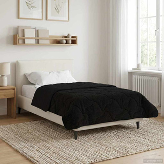 Zimowa Kołdra Czarny 135 x 200 cm Mikrofibra i Fleece Teddy