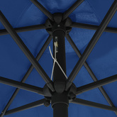 Parasol ogrodowy z LED i aluminiowym słupkiem 270 cm, niebieski