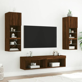 vidaXL Szafka pod TV, z LED, kolor brązowy dąb, 60x30x30 cm