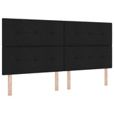 Łóżko kontynentalne z materacem Czarny 200 x 200 cm tkanina