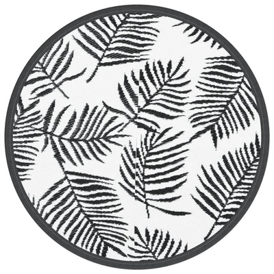 Dywan na zewnątrz, biało-czarny, ?160 cm, PP vidaXL