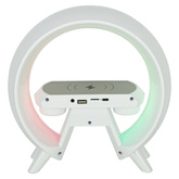 Lampka LED Gamingowa RGB głośnik ładowarka indukcyjna radio budzik zegar