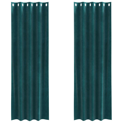 Zasłony zaciemniające 2 pcs Ciemna zieleń 140 x 245 cm Aksamit