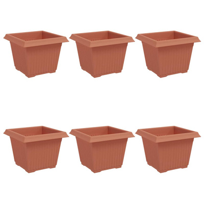 Kwadratowa doniczka na kwiaty 6 pcs Czerwony ceglasty