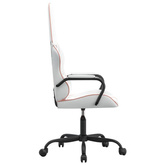 vidaXL Fotel gamingowy, biało-różowy, sztuczna skóra model standard