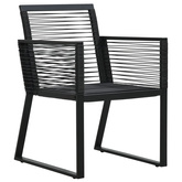 7-częściowy zestaw mebli ogrodowych, czarny, rattan PVC
