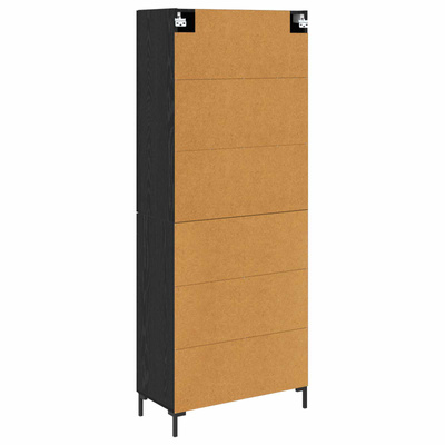 Highboard Czarny Dąb 69,5 x 34 x 180 cm Drewno inżynieryjne