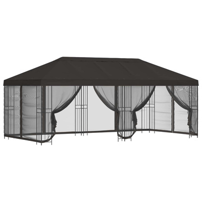 Altana z bokami 6 x 3 m antracytowy Poliester i Stal 190