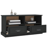 vidaXL Szafka pod TV, czarna, 93x35,5x45 cm, materiał drewnopochodny