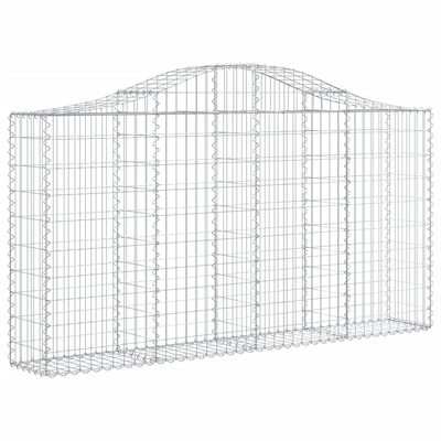 Kosze gabionowe, 4 szt, 200x30x100/120 cm, galwanizowane żelazo