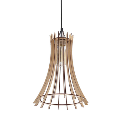 ECO 7 LAMPA WISZĄCA 1X40 E27 ABAŻUR DREWNIANY