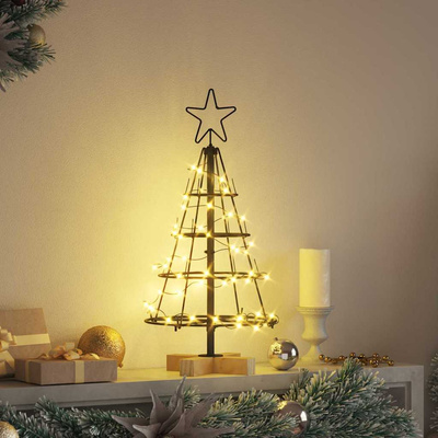 Choinka Stożkowa Świąteczna z podstawą Czarny 60 cm Stal