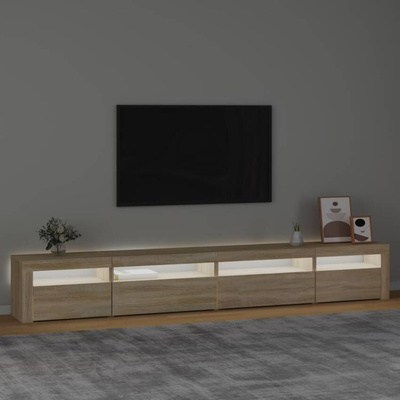 vidaXL Szafka pod TV z oświetleniem LED, dąb sonoma, 270x35x40 cm