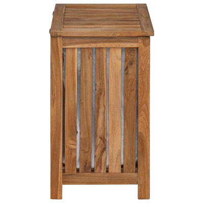 Kosz na pranie naturalny 50 x 35 x 60 cm Lite drewno teakowe