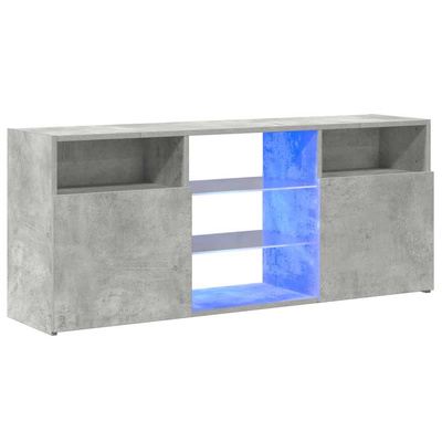 Szafka TV z oświetleniem LED, szarość betonu, 120x30x50 cm