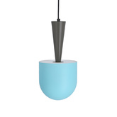 Lampa wisząca Visby Ledea metalowa szaro-niebieska E27 pojedyncza do salonu