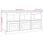 vidaXL Szafka pod TV, przydymiony dąb, 100x35x50 cm