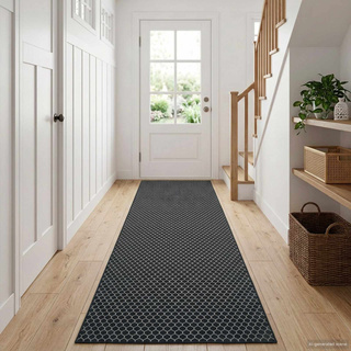 Chodnik dywanowy ORIZ 1150 gsm Czarny wzór siatkowy