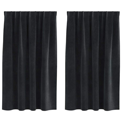 Zasłony zaciemniające 2 pcs Czarny 140 x 140 cm Aksamit