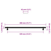 Uchwyty do szafek, 5 szt., czarne, 320 mm, stal nierdzewna
