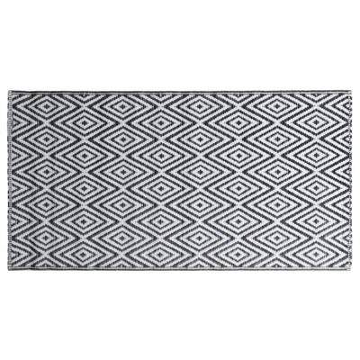 vidaXL Dywan na zewnątrz, biało-czarny, 160x230 cm, PP model standard