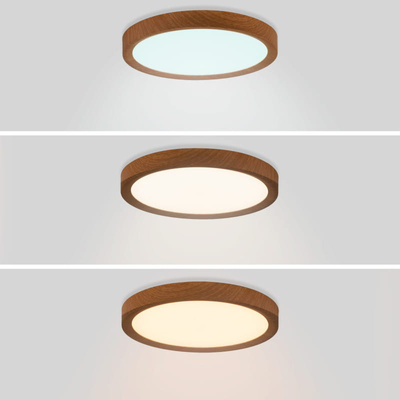 Plafon Okrągły Drewniany CCT 3000-6000K LED 18W 23cm Abruzzo Maze