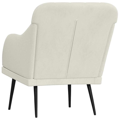 Fotel, kremowy, 63x76x80 cm, obity aksamitem vidaXL