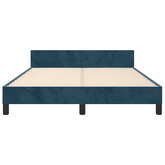 vidaXL Rama łóżka z zagłówkiem, ciemnoniebieska, 140x190 cm, aksamitna model standard