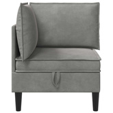Sofa z miejscem do przechowywania jasnoszary Welur
