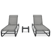 vidaXL Zestaw 2 leżaków ze stolikiem, textilene i aluminium