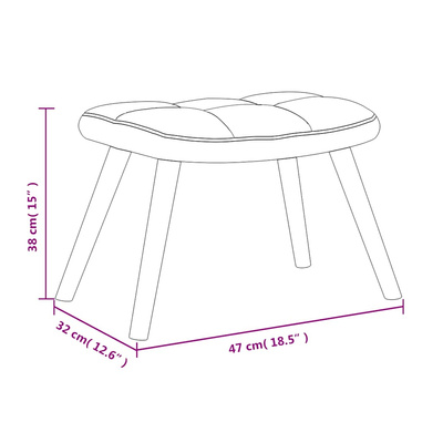 Fotel z podnóżkiem, ciemnoszary, obity aksamitem