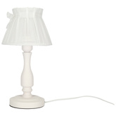 Lampka nocna Zefir biała z abażurem klasyczna E27 40W