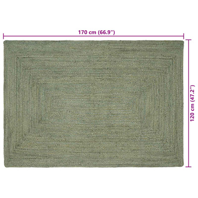 Dywany pokojowe Prostokątny Oliwkowy zielony 120 x 170 cm Juta